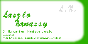 laszlo nanassy business card