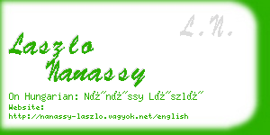 laszlo nanassy business card